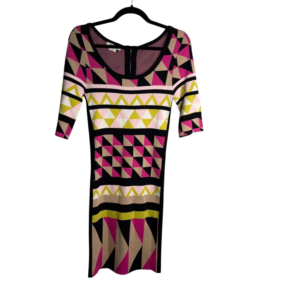 PINKO Women's Dress Multicolor Sz L Geometric Retro Mod Unique